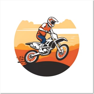 Minimalistic Man on Motorcross Posters and Art